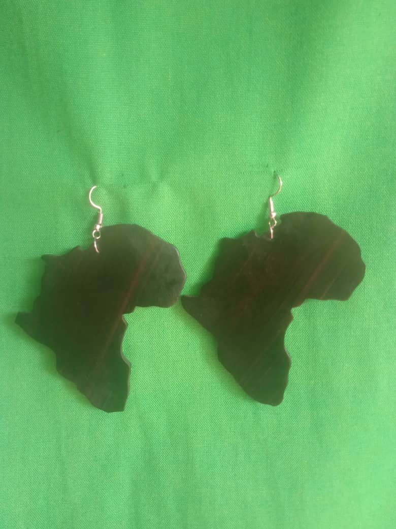 BOUCLES D'OREILLES EN BOIS D'ÉBÈNE AFRIQUE