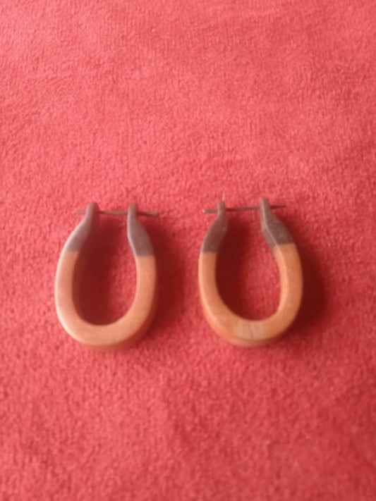 BOUCLES D'OREILLES EN BOIS D'ÉBÈNE