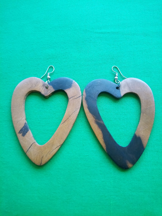BOUCLES D'OREILLES EN BOIS D'ÉBÈNE