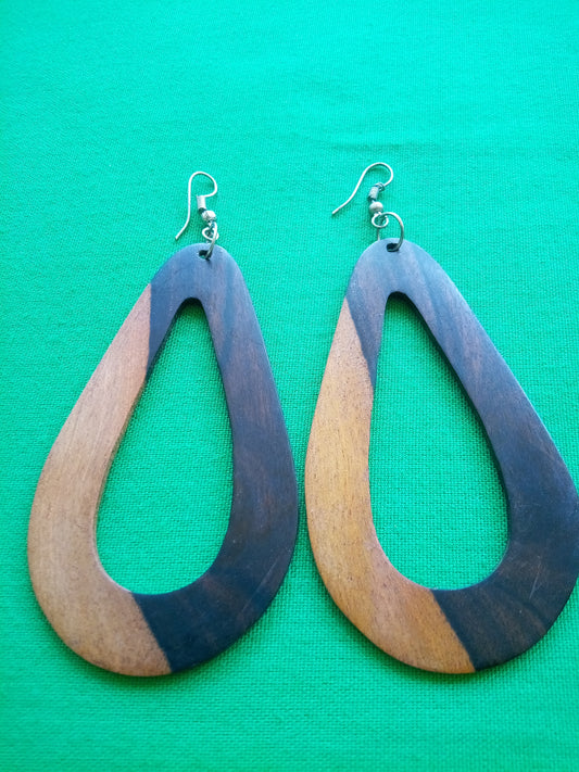 BOUCLES D'OREILLES EN BOIS D'ÉBÈNE